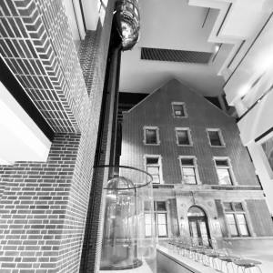 Glass elevators at Riley Children's Hospital Maternity Wing